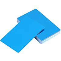 Fdit 50 tarjetas de visita de papel kraft en blanco de 5 colores grabadas de metal liso para negocios (azul)